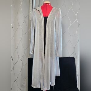 Dolls Kill Club Exx Burning Man Gray Hooded Cardigan